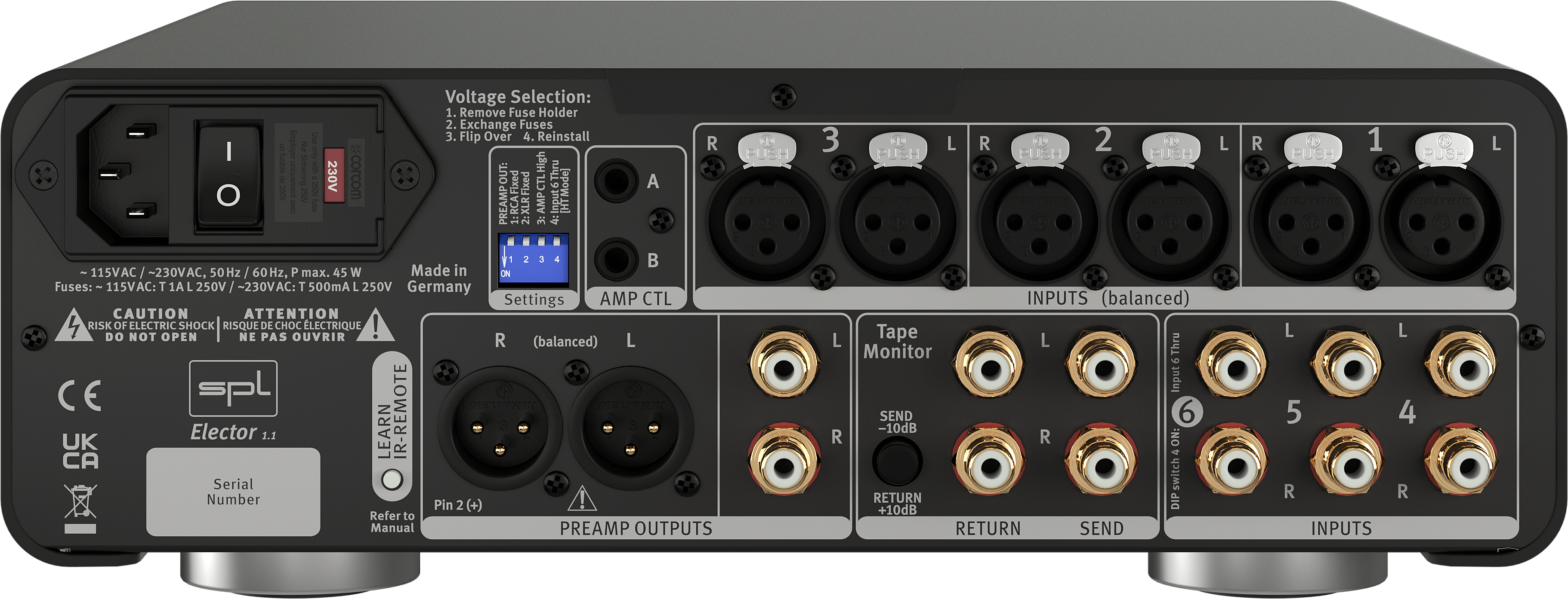 SPL Elector Analogue Pre-Amp Rear - Douglas HiFi Perth